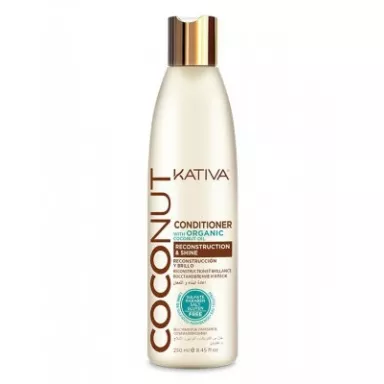 Kativa Восстанавливающий кондиционер с органическим кокосовым маслом для поврежденных волос фото 1