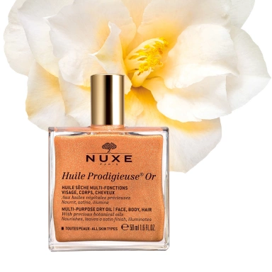 Nuxe Prodigieux Multi-Usage Dry Oil Golden Shimmer Мерцающее сухое масло для лица, тела и волос фото 3