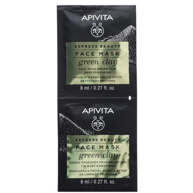 Apivita Express Beauty Face Mask Green Clay Deep Cleansing Маска для лица глубоко очищающая с зеленой глиной фото 1