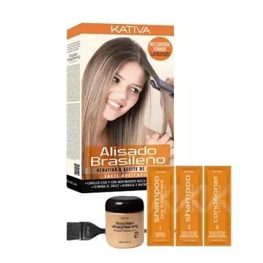 Kativa Набор для кератинового выпрямления и восстановления волос с маслом Арганы KERATINA фото 1