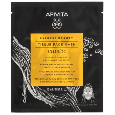 Apivita Express Beauty Tissue Face Mask Mastic Firming & Lifting Effect Маска тканевая для лица Упругость и лифтинг с Мастикой фото 1