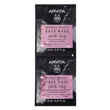 Apivita Express Beauty Face Mask Pink Clay Gentle Cleansing Мягко очищающая маска для лица с Розовой Глиной фото 1
