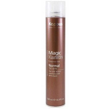 Kapous Magic Keratin Normal Hair Spray Лак для волос нормальной фиксации с кератином фото 2