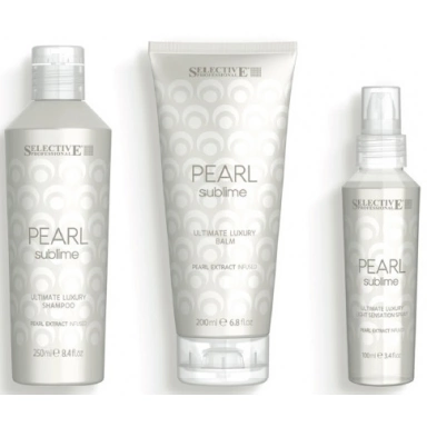 Selective Professional Pearl Sublime Kit Набор для волос с экстрактом жемчуга (шампунь+бальзам+спрей) фото 1