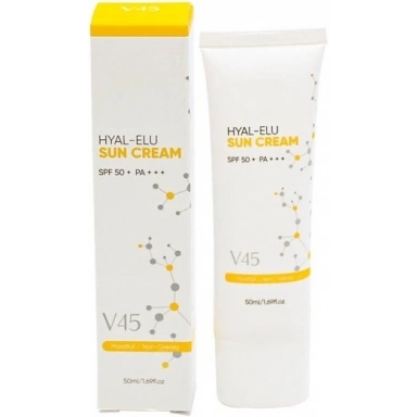V45 Солнцезащитный увлажняющий крем для лица Hyal-Elu Suncream SPF50 PA+++ фото 1