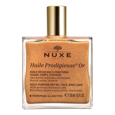 Nuxe Prodigieux Multi-Usage Dry Oil Golden Shimmer Мерцающее сухое масло для лица, тела и волос фото 1