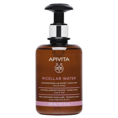 Apivita Cleansing Micellar water Face & Eyes Очищающая мицеллярная вода для лица и глаз с Розой и медом фото 2