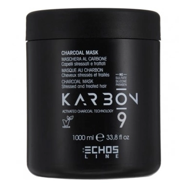 Echosline CHARCOAL MASK Маска Угольная для волос, страдающих от химических процедур   фото 2