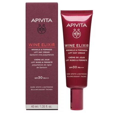 Apivita Wine Elixir Wrinkle and Firmness Lift Day Cream SPF30 Крем-лифтинг для повышения упругости и борьбы с морщинами SPF30, осветляющий пигментные пятна фото 2